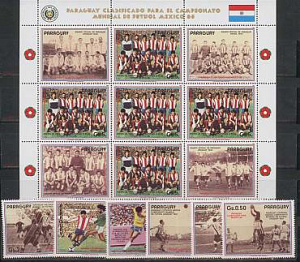 Парагвай, История ЧМ, 1986, 6 марок+лист